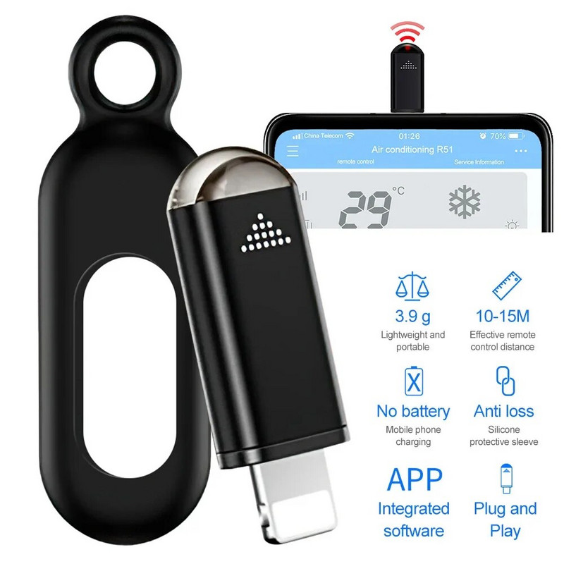 IR-seadmed Juhtmevaba infrapuna-kaugjuhtimispult Telefon APP miniadapter IR-saatja lõhkamisseade telerikarbi õhukonditsioneeri jaoks