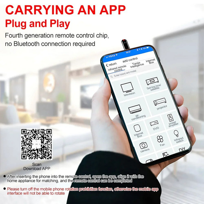 IR-seadmed Juhtmevaba infrapuna-kaugjuhtimispult Telefon APP miniadapter IR-saatja lõhkamisseade telerikarbi õhukonditsioneeri jaoks
