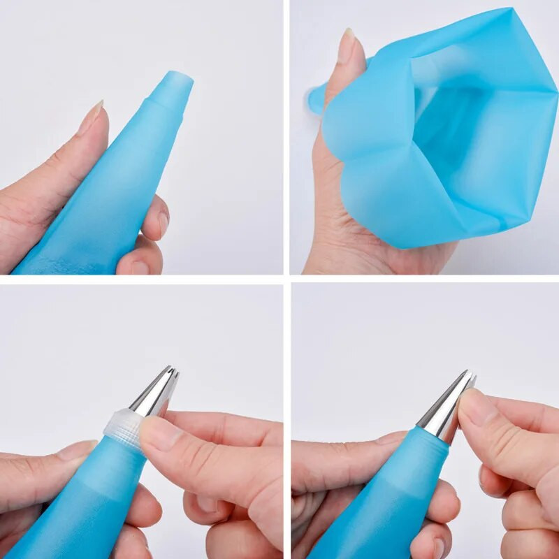 8/26 bucăți/set pungă de patiserie din silicon Accesorii de bucătărie pentru glazură, cremă, pungă de patiserie cu 6 seturi de duze, instrumente pentru decorarea prăjiturii