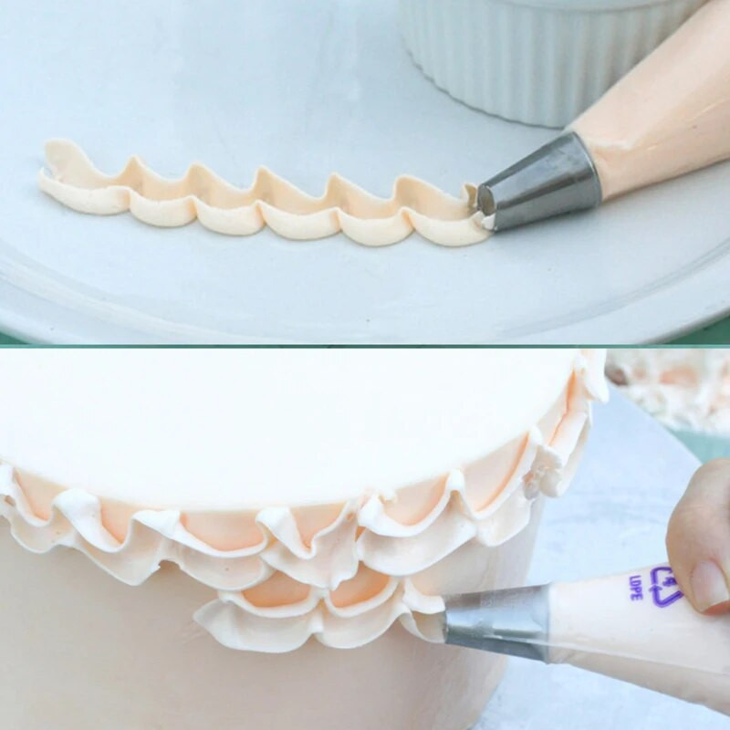 3 vnt. vamzdžių antgaliai pyragams Fondantas Dekoravimo tešlos glazūros patarimai Kepimo įrankiai Sukurkite chrizantemų pušies riešutų žiedlapius