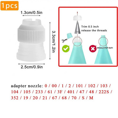 1 vnt. pyrago konditerijos antgalis, keitiklis, kepimo reikmenų kremas, gniuždymo, suspaudimo adapteris.