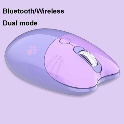 M3 belaidė „Bluetooth“ + 2,4 g pelė mergaitė mielas animacinis nešiojamasis kompiuteris biuro nešiojamasis belaidis „Bluetooth“ dviejų režimų pelė tyli ir tyli