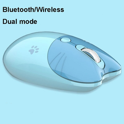 M3 belaidė „Bluetooth“ + 2,4 g pelė mergaitė mielas animacinis nešiojamasis kompiuteris biuro nešiojamasis belaidis „Bluetooth“ dviejų režimų pelė tyli ir tyli