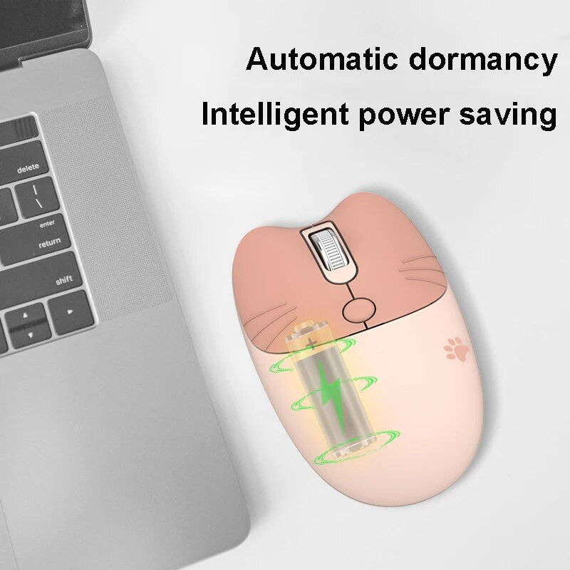 M3 belaidė „Bluetooth“ + 2,4 g pelė mergaitė mielas animacinis nešiojamasis kompiuteris biuro nešiojamasis belaidis „Bluetooth“ dviejų režimų pelė tyli ir tyli