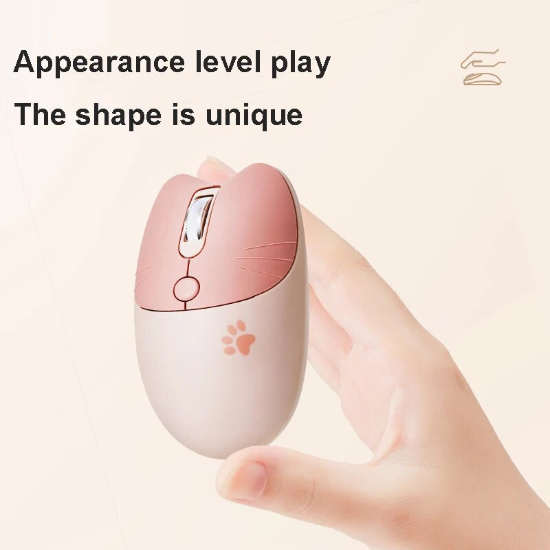 M3 belaidė „Bluetooth“ + 2,4 g pelė mergaitė mielas animacinis nešiojamasis kompiuteris biuro nešiojamasis belaidis „Bluetooth“ dviejų režimų pelė tyli ir tyli