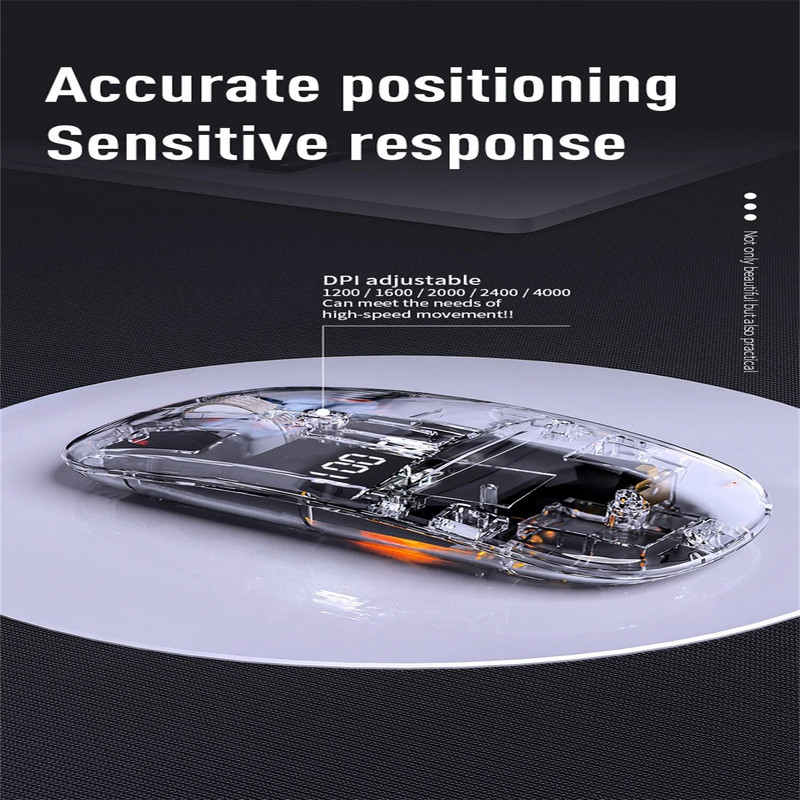 Nauja skaidri belaidė trijų režimų „Bluetooth“ šviesą skleidžianti pelė rodo galingą optinę pelę, tinkančią namų biurui ir žaidimams