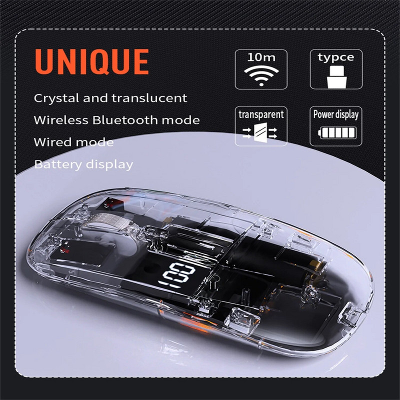 Nauja skaidri belaidė trijų režimų „Bluetooth“ šviesą skleidžianti pelė rodo galingą optinę pelę, tinkančią namų biurui ir žaidimams