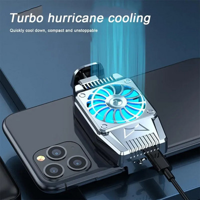 Univerzális mini mobiltelefon hűtőventillátor radiátor Turbo Hurricane Game Cooler Cell Phone Cool hűtőborda iPhone/Samsung/Xiaomi számára