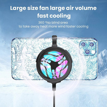 Вентилатор за охлаждане на мини смарт телефон Turbo Gaming Mobile Gamepad Cooler Fan Cell Phone Type-C Cool Heat Sink Radiator for IPhone Android