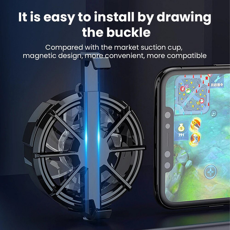 Mini išmaniojo telefono aušinimo ventiliatorius, turbo žaidimų mobiliųjų žaidimų pultelis, ventiliatorius, mobilusis telefonas C tipo vėsus šilumos šalinimo radiatorius, skirtas iPhone Android
