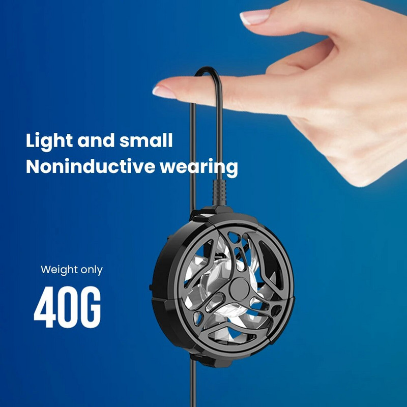 Mini išmaniojo telefono aušinimo ventiliatorius, turbo žaidimų mobiliųjų žaidimų pultelis, ventiliatorius, mobilusis telefonas C tipo vėsus šilumos šalinimo radiatorius, skirtas iPhone Android