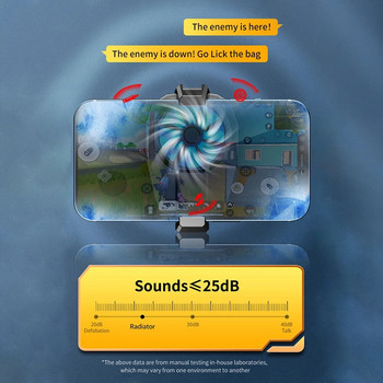 X52 Cooling Fans Κινητό Τηλέφωνο Παιχνίδι Σύστημα Ψύξης Επαναφορτιζόμενη Μπαταρία Αθόρυβο Ψύκτη Τριών Ταχύτητας Ρυθμιζόμενο Ανεμιστήρες Gaming Καλοριφέρ