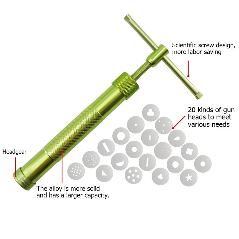 naujas 20 lėkščių molio ekstruderis torto skulptūros procesas cukraus pasta ekstruderis fondant procesas skulptūros modeliavimo įrankiai