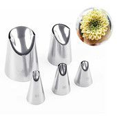 1/5 tk krüsanteemi otsik Jäätumine torustik kondiitritooted otsikud köögividinate küpsetustarvikud Kookide kaunistamise tööriistade valmistamine