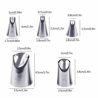 1/5 tk krüsanteemi otsik Jäätumine torustik kondiitritooted otsikud köögividinate küpsetustarvikud Kookide kaunistamise tööriistade valmistamine