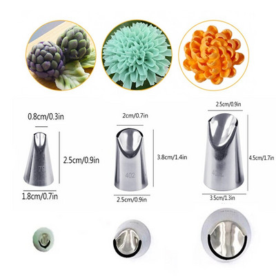 1/5 tk krüsanteemi otsik Jäätumine torustik kondiitritooted otsikud köögividinate küpsetustarvikud Kookide kaunistamise tööriistade valmistamine