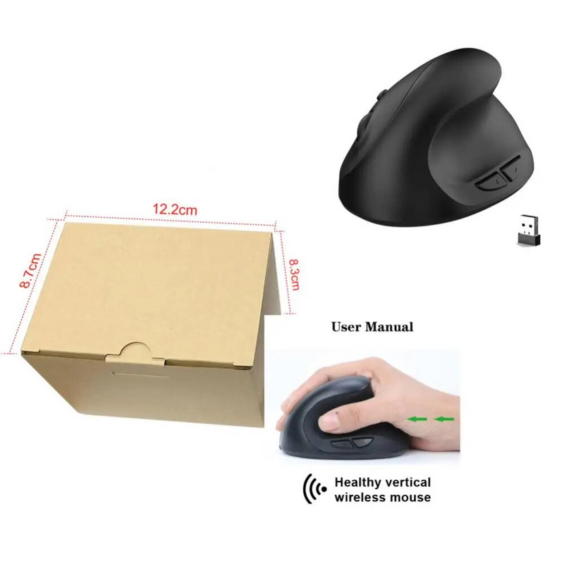 RYRA Wireless Mouse Vertical Gaming Mouse 2.4G Computer Mice Εργονομικό Desktop Όρθιο ποντίκι 2400 DPI για φορητούς υπολογιστές Office Home
