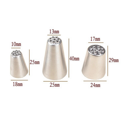 1vnt / 3vnt Nerūdijančio plieno kremo dekoravimo burna Mažas žolės formos kremo antgalis Kepimo įrankiai Žolės kremo glazūros purkštukai pyragaičiai