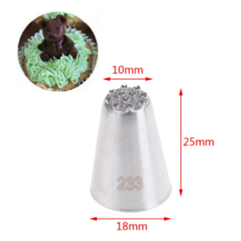 1vnt / 3vnt Nerūdijančio plieno kremo dekoravimo burna Mažas žolės formos kremo antgalis Kepimo įrankiai Žolės kremo glazūros purkštukai pyragaičiai