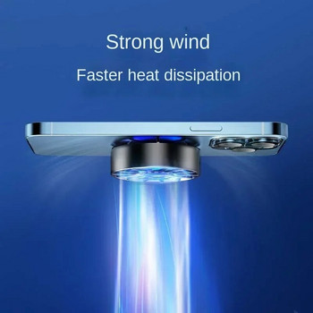 Магнитен мобилен телефон Радиатор с въздушно охлаждане за игри Нисък шум Бързо разсейване на топлината Охлаждащ вентилатор Охладител за Xiaomi Iphone