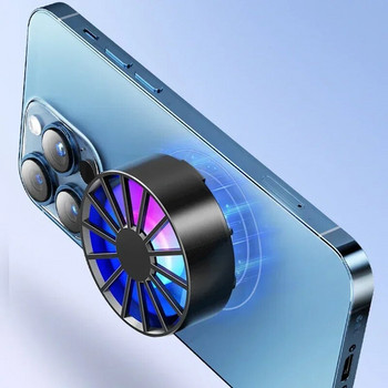 Магнитен мобилен телефон Радиатор с въздушно охлаждане за игри Нисък шум Бързо разсейване на топлината Охлаждащ вентилатор Охладител за Xiaomi Iphone