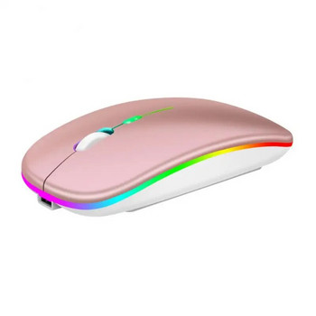 1/3PCS Φωτεινό ασύρματο ποντίκι RGB Επαναφορτιζόμενο ποντίκι Ασύρματο υπολογιστή Αθόρυβο ποντίκι LED με οπίσθιο φωτισμό Εργονομικό ποντίκι παιχνιδιού για