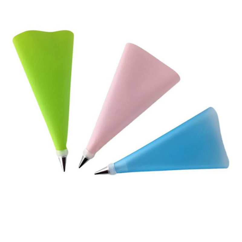 8 vnt. / rinkinys Silikoniniai virtuvės priedai Glazūrai vamzdeliai Kremas konditerijos maišelis su 6 nerūdijančio plieno antgaliais „pasidaryk pats“ pyrago dekoravimo antgalių rinkinys