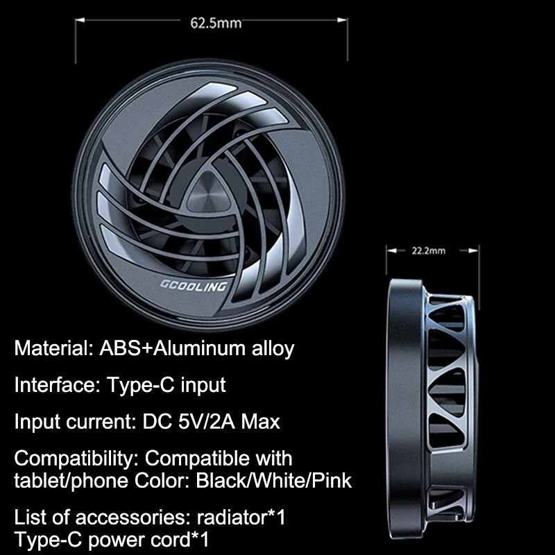 Telefono magnetinis puslaidininkinis šaldymo radiatorius ABS žaidimų aušintuvo sistema mini greito aušinimo ventiliatorius, skirtas iPhone 13 12 Samsung