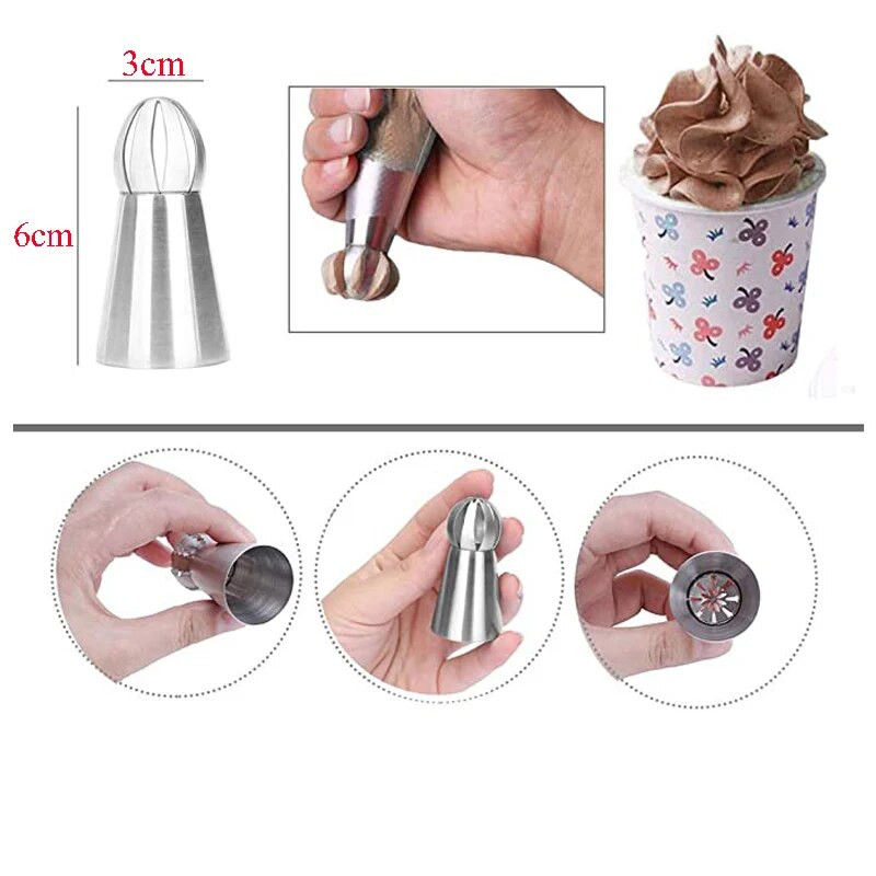 5/3 KOM Ružice Mlaznice za tijesto Alati za ukrašavanje kolača Mlaznice od nehrđajućeg čelika Ukrasi za kremu za tijesto Kuhinjski alati za pečenje tijesta