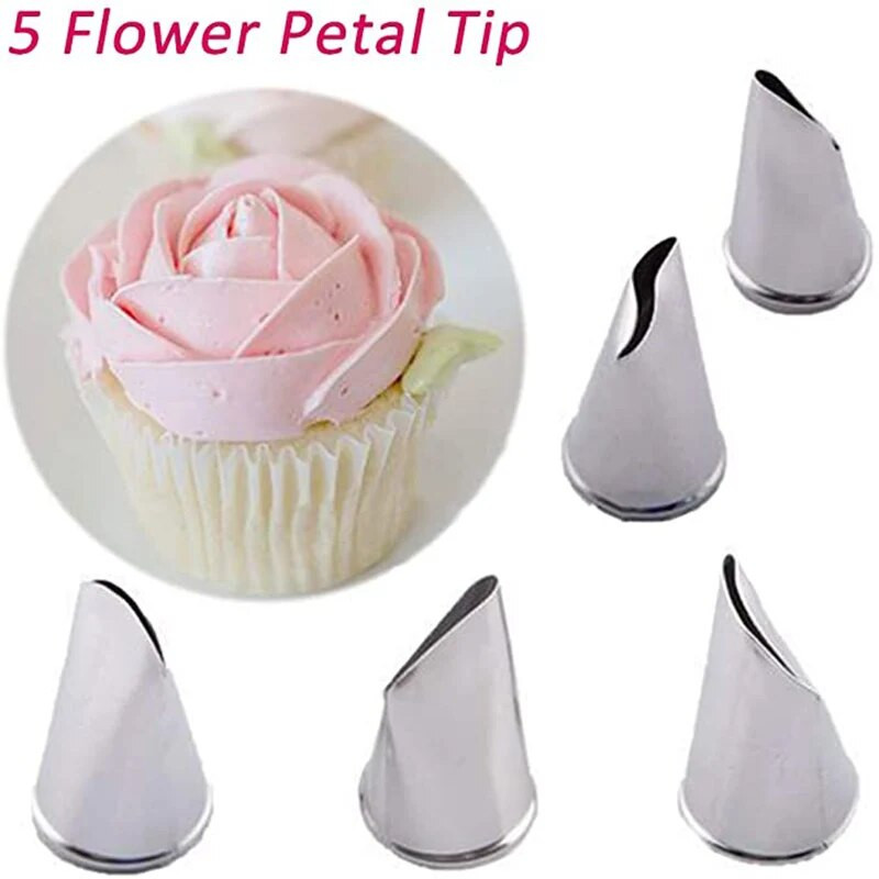 5/3 KOM Ružice Mlaznice za tijesto Alati za ukrašavanje kolača Mlaznice od nehrđajućeg čelika Ukrasi za kremu za tijesto Kuhinjski alati za pečenje tijesta