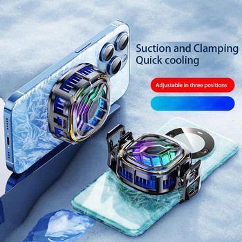 Μαγνητικό ψυγείο τηλεφώνου RGB, φορητό, ελαφρύ, κομψό ψυγείο με οθόνη θερμοκρασίας για Magsafe Mobile Gaming iPhone