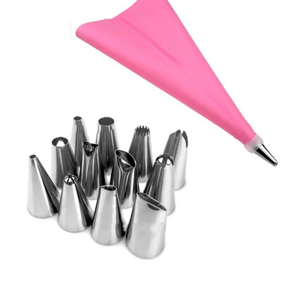 7-51 vnt. Grietinėlės purkštukų rinkinys Tortų dekoravimo įrankiai Glajus vamzdeliai Antgalis Konditeriniai maišeliai Viskas konditerijos kepimui Konditerijos įrankiai