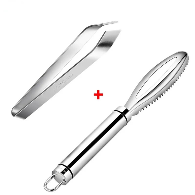 Nerūdijančios žuvies svarstyklės gramdomos trintuvės žuvies odos šepetys Greitai nuimkite grandiklį ir ištraukite kaulinį pincetą Virtuvės gaminimo įrankiai