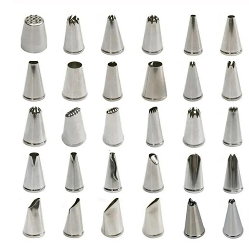 16 stílusú fém krémes fúvókák tortadíszítő eszközök rozsdamentes acél jegesedés csövek fúvóka tippek új torta fondant dekor sütési eszközök