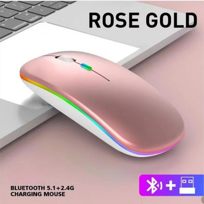 Belaidė „Bluetooth“ pelė Belaidė kompiuterio pelė Įkraunama Ergonomiška pelė LED USB pelė Tylioji „Mause“ su RGB apšvietimu, skirta kompiuteriui