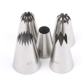 5 vnt. dideli metaliniai tortų kremo dekoravimo antgaliai nerūdijančio plieno vamzdžių glazūros purkštukai torto fondant dekoro antgalis torto kepimo įrankiai
