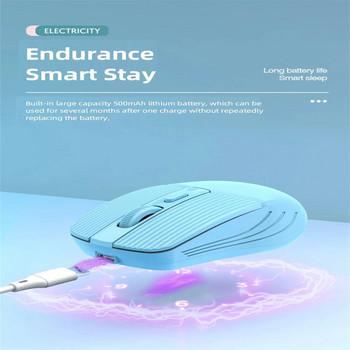 Нова 2.4G безжична Bluetooth двурежимна мишка Type-C Акумулаторна мишка Бутон за изключване на звука Ергономична мишка, подходяща за офис игри