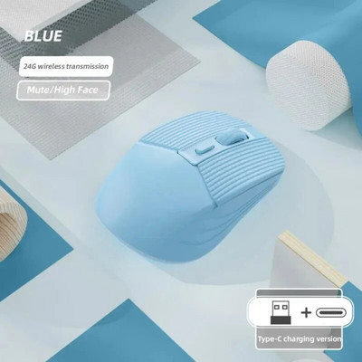 Nauja 2.4G belaidė „Bluetooth“ dviejų režimų pelė C tipo įkraunama pelės nutildymo mygtukas Ergonomiška pelė, tinkama biuro žaidimams