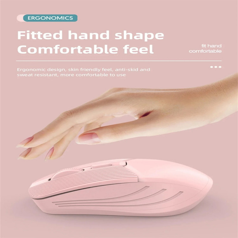 Nauja 2.4G belaidė „Bluetooth“ dviejų režimų pelė C tipo įkraunama pelės nutildymo mygtukas Ergonomiška pelė, tinkama biuro žaidimams