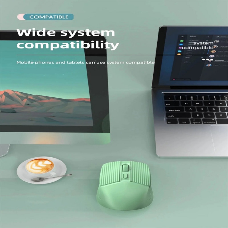 Nauja 2.4G belaidė „Bluetooth“ dviejų režimų pelė C tipo įkraunama pelės nutildymo mygtukas Ergonomiška pelė, tinkama biuro žaidimams