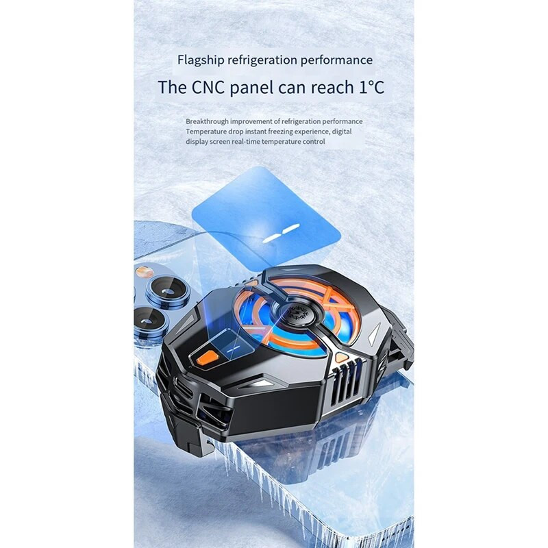 Magnetinis mobiliojo telefono radiatoriaus mobiliojo telefono aušintuvas, telefono aušinimo ventiliatorius su puslaidininkiniu aušinimo lustu, skirtas mobiliesiems žaidimams, patvarus