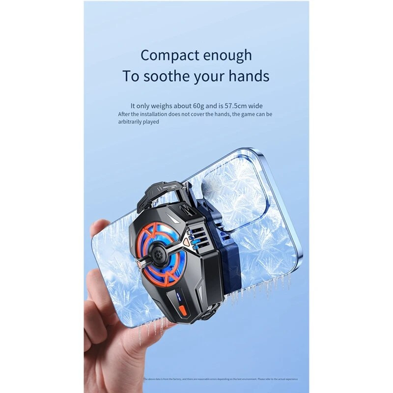 Magnetinis mobiliojo telefono radiatoriaus mobiliojo telefono aušintuvas, telefono aušinimo ventiliatorius su puslaidininkiniu aušinimo lustu, skirtas mobiliesiems žaidimams, patvarus