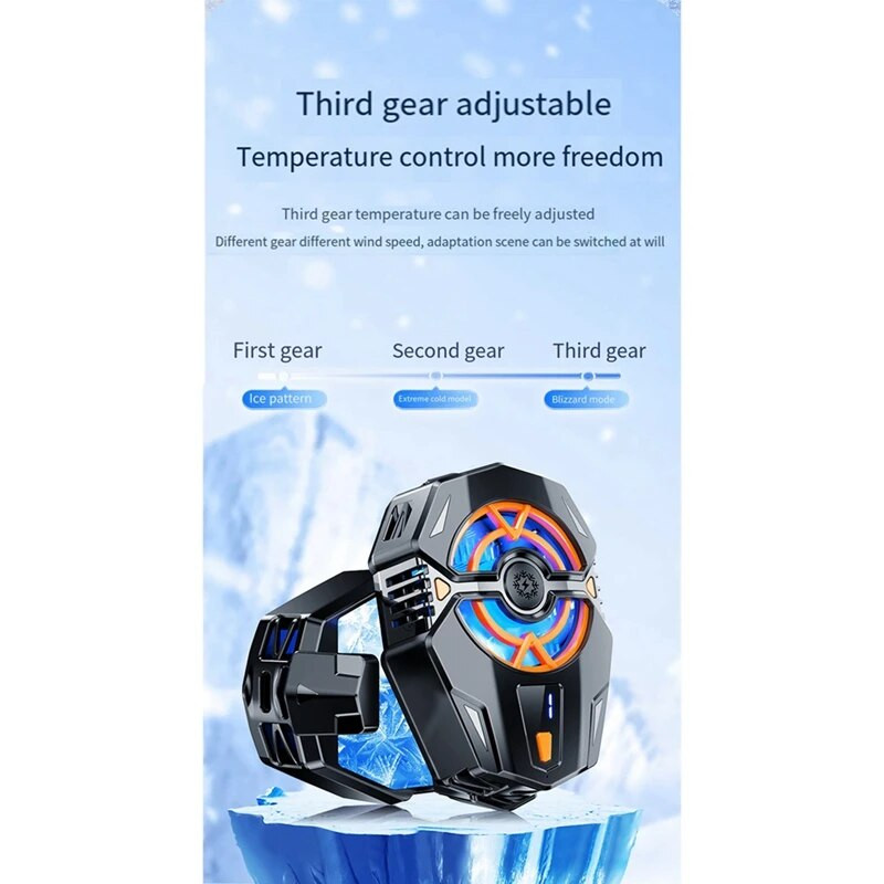 Magnetinis mobiliojo telefono radiatoriaus mobiliojo telefono aušintuvas, telefono aušinimo ventiliatorius su puslaidininkiniu aušinimo lustu, skirtas mobiliesiems žaidimams, patvarus