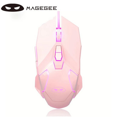 Мишка за игри MageGee G10 с кабел, мишка за игри с дишаща LED подсветка в 7 цвята, 6 регулируеми DPI (до 3200 DPI), ергономична оптика