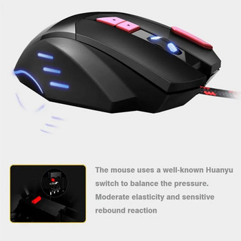 Ενσύρματο ποντίκι gaming 8D λέιζερ 7 επιπέδων Ρυθμιζόμενο ποντίκι CPI Gamer RGB Ποντίκια Silent Mause με καλώδιο οπίσθιου φωτισμού για φορητό υπολογιστή