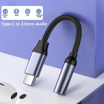 C típusú USB-3,5 mm-es fülhallgató-csatlakozó digitális audioadapter konverter Sumsang Xiaomi Redmi Poco Pixel LG 3 5 mm-es audio Aux kábelhez