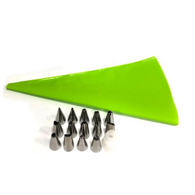 16 vnt / rinkinys silikono glajaus vamzdelių kremo konditerijos maišelis 14 vnt nerūdijančio plieno antgalis konditerijos antgaliai konverteris "pasidaryk pats" tortų dekoravimo įrankiai