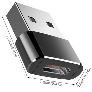 USB мъжки към тип-C женски адаптер за iPhone 12 13 Pro Max Type-c преобразувател на данни за iPhone 13 12 USB зарядно тип C конектор