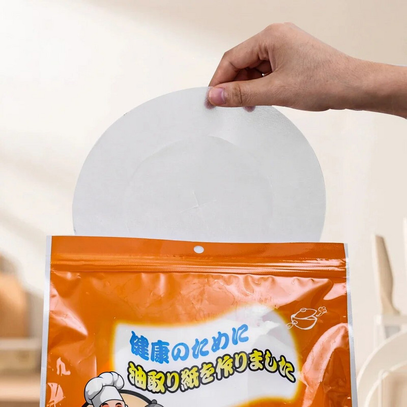 60/12 vnt. Virtuvės vienkartinis aliejus sugeriantis popierinis maisto sriuba Pašalinkite alyvos filtravimo plėvelę, kepimo aliejaus sugeriančią plėvelę virtuvės įtaisą