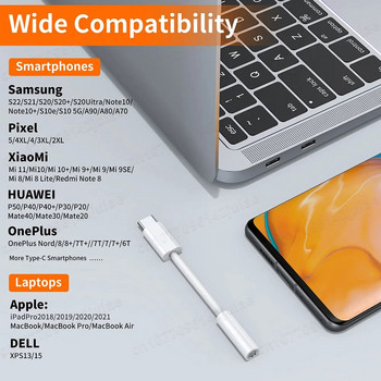 USB тип C към 3,5 mm женски жак за слушалки, адаптер USB C към Aux аудио кабел, кабел за iPhone 15 Plus15 Pro Max iPad Pro MacBook